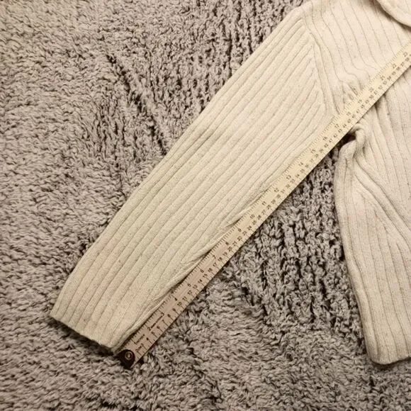 Liz Claireborne Ribbed Womans XL Pullover Sweater 1/4 zip. Oatmeal Color - Picture 9 of 12